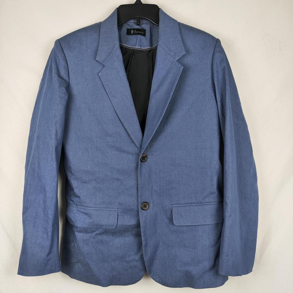 Zero + Cornejo Blazer Womens Small Blue Two Button Lined Tailored Jacket Office